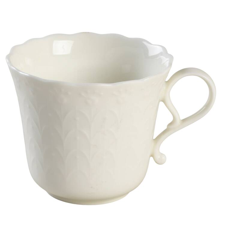 White Silk Flat Demitasse Cup