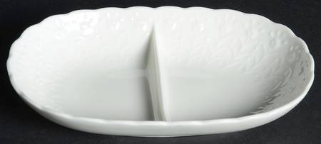 White Silk Divided Sauce Dip