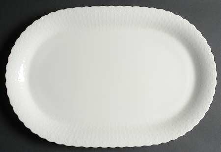White Silk 17" Oval Serving Platter by Mikasa