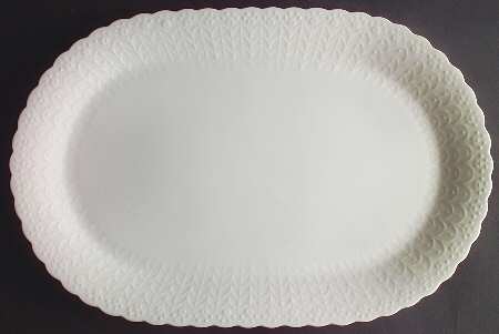 White Silk 14" Oval Serving Platter