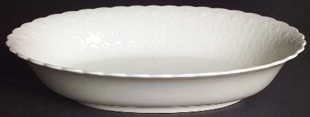 White Silk 10" Oval Vegetable Bowl
