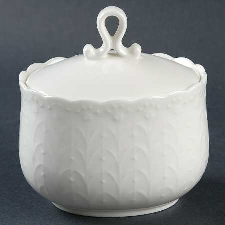 White Silk Mini Sugar Bowl & Lid