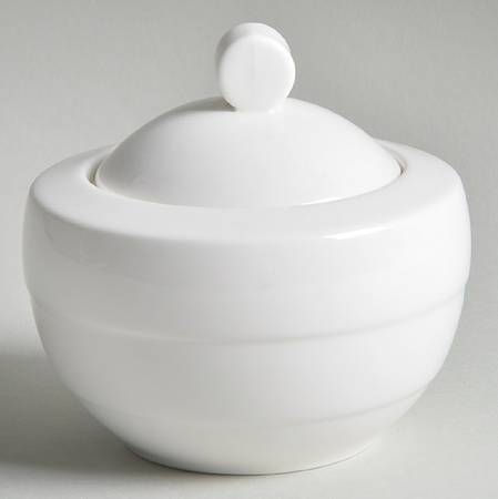 White Velvet Sugar Bowl & Lid