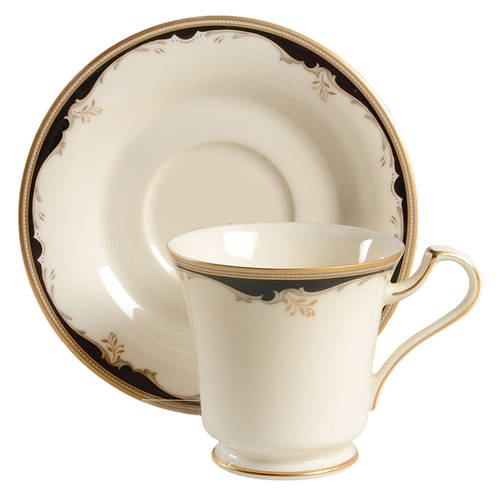 Winston Black Footed Cup & Saucer Set