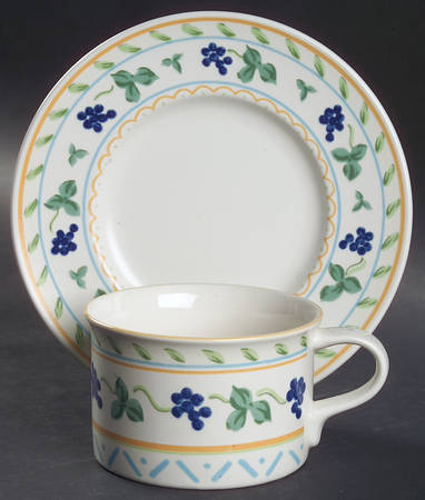 Wine & Roses Flat Cup & Saucer Set