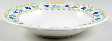 Wine & Roses Large Rim Soup Bowl