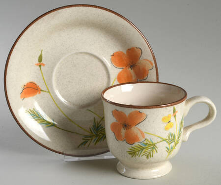 Woodland Poppy Footed Cup & Saucer Set by Mikasa