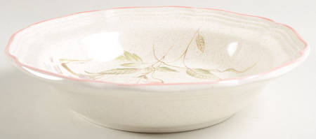 Wood Violets Rim Soup Bowl
