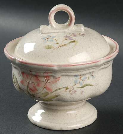 Wood Violets Sugar Bowl & Lid