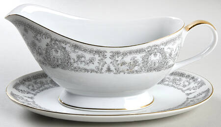 Grey Renaissance Gravy Boat & Underplate