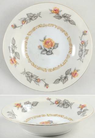 Fortune (Yellow Roses Only) Rim Fruit/Dessert (Sauce) Bowl