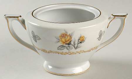 Fortune (Yellow Roses, Gray Leaves) Sugar Bowl No Lid