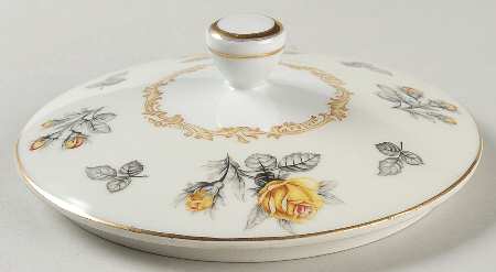 Fortune (Yellow Roses, Gray Leaves) Lid for Round Vegetable