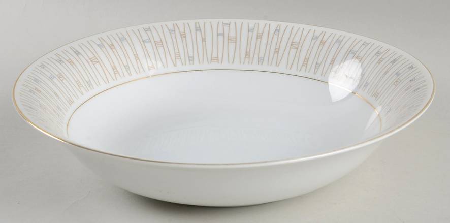 Malay Gold & Gray 9" Round Vegetable Bowl