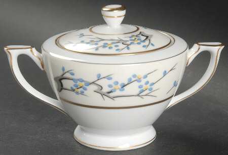 Plum Blossom Sugar Bowl & Lid