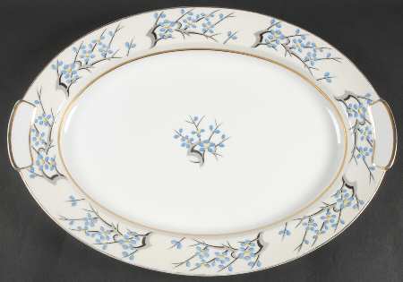 Plum Blossom 17" Oval Serving Platter