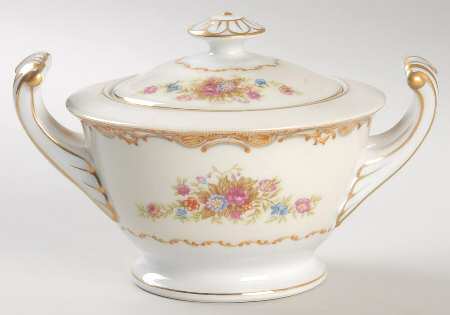 Tan Traditional Sugar Bowl & Lid