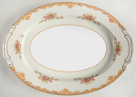 Tan Traditional 16" Oval Serving Platter