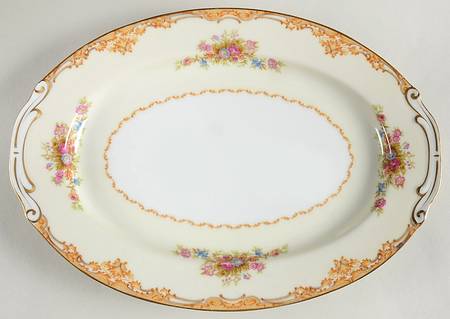 Tan Traditional 12" Oval Serving Platter by Mikado