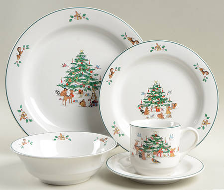 Woodland Christmas (Not Embossed) 5 Piece Place Setting