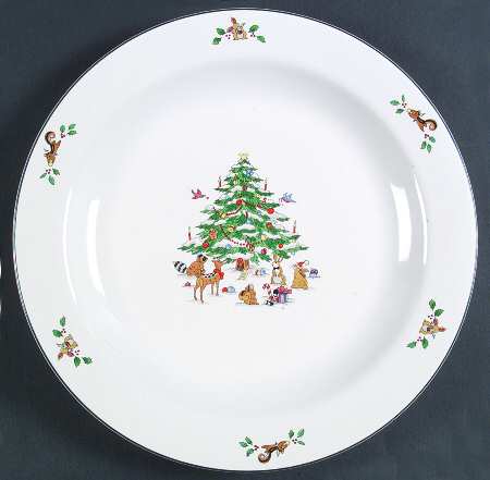 Woodland Christmas (Not Embossed) 12" Chop Plate (Round Platter)