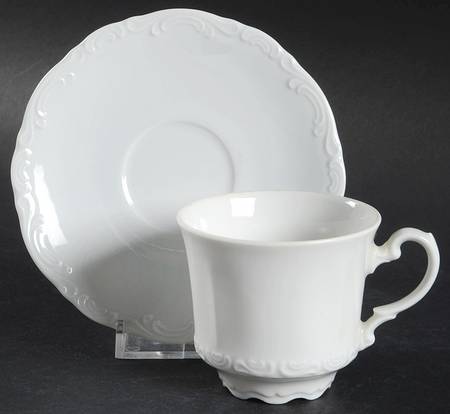 Baroque Footed Demitasse Cup & Saucer Set