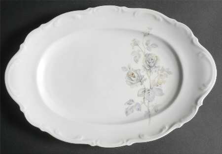 Danielle (Platinum Trim) 14" Oval Serving Platter