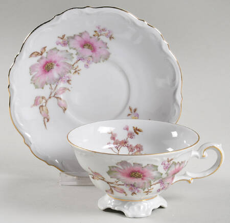 Dogwood Footed Cup & Saucer Set