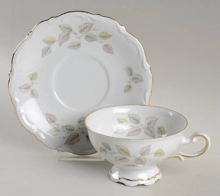 Falling Leaves Footed Cup & Saucer Set