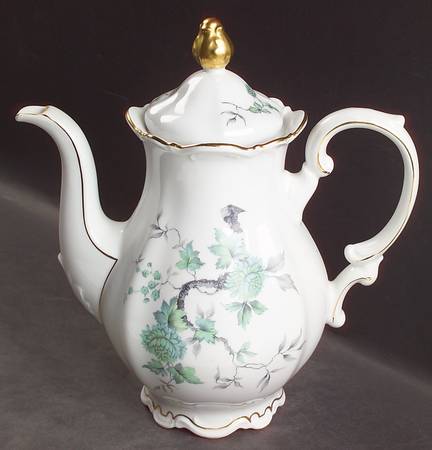 Green Ming (9901, Gold Trim) Coffee Pot & Lid