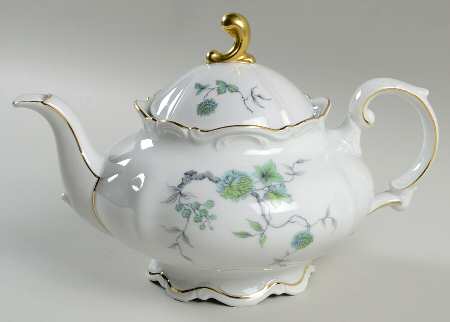 Green Ming (9901, Gold Trim) Teapot & Lid