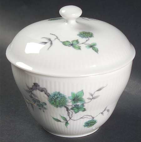 Green Ming (No Trim) Sugar Bowl & Lid