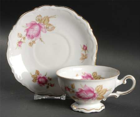 June Rose Footed Cup & Saucer Set