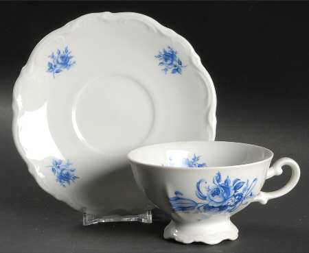 Meissen Blue Footed Cup & Saucer Set