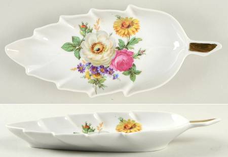 Meissen Floral 9" Leaf Dish