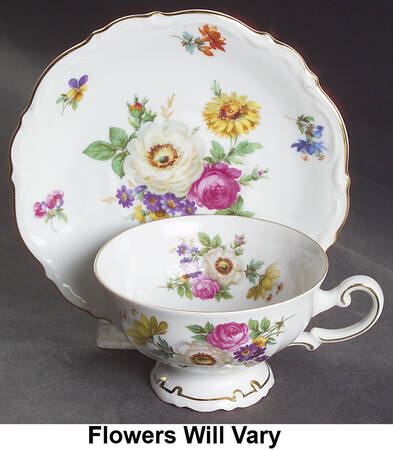 Meissen Floral Footed Cup & Saucer Set