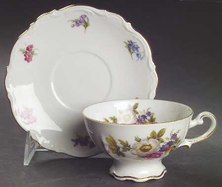 Meissen Floral Footed Cup & Saucer Set