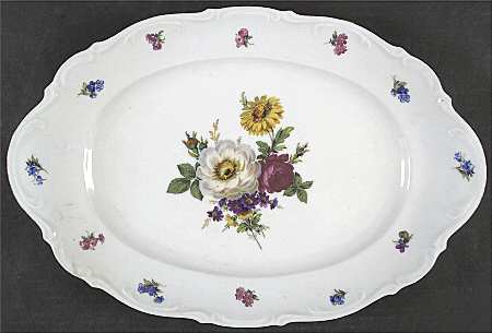 Meissen Floral 16" Oval Serving Platter