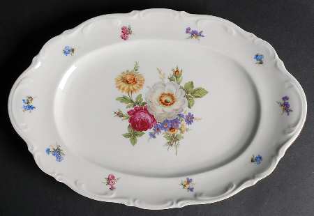 Meissen Floral 14" Oval Serving Platter