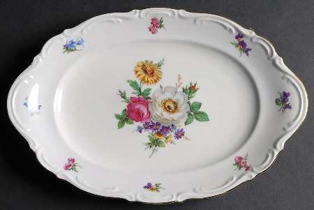 Meissen Floral 12" Oval Serving Platter