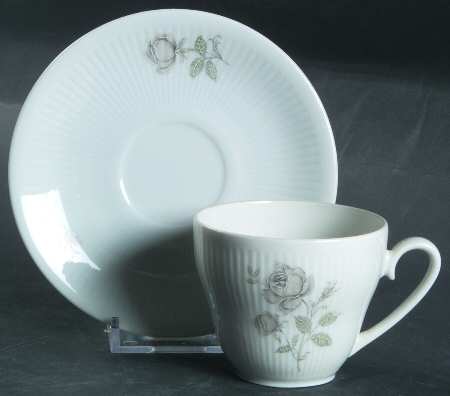 Mystic Rose (No Trim) Flat Demitasse Cup & Saucer Set