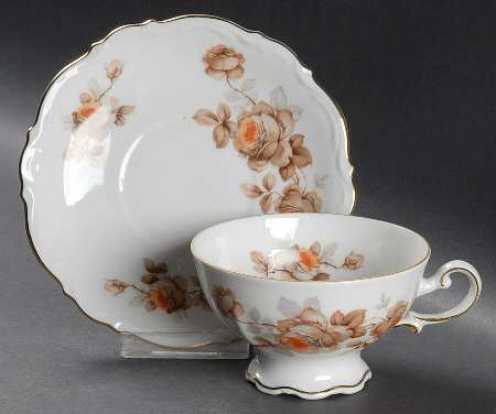 Norway Rose Footed Cup & Saucer Set