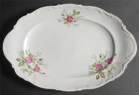 Old Dresden Rose 15" Oval Serving Platter