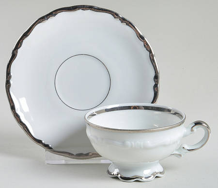 Platinum Princess Footed Demitasse Cup & Saucer Set