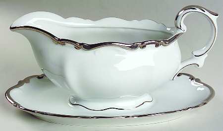 Platinum Princess Gravy Boat with Attached Underplate