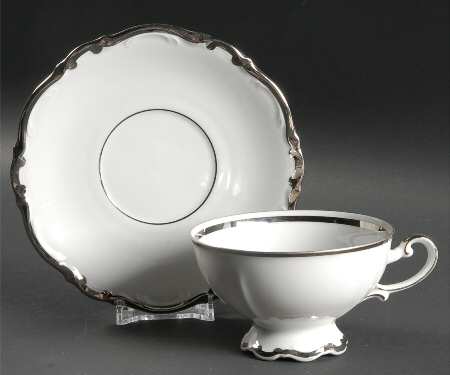 Platinum Princess Footed Cup & Saucer Set