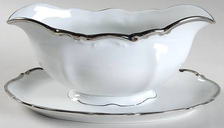 Platinum Princess Gravy Boat with Attached Underplate