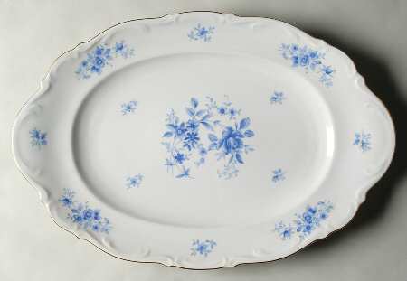 Rhapsody In Blue 16" Oval Serving Platter
