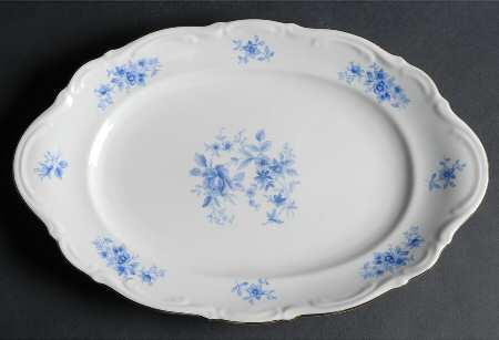 Rhapsody In Blue 12" Oval Serving Platter by Mitterteich