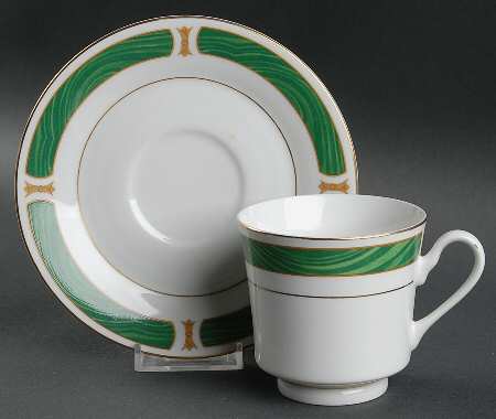 Malachite Footed Cup & Saucer Set